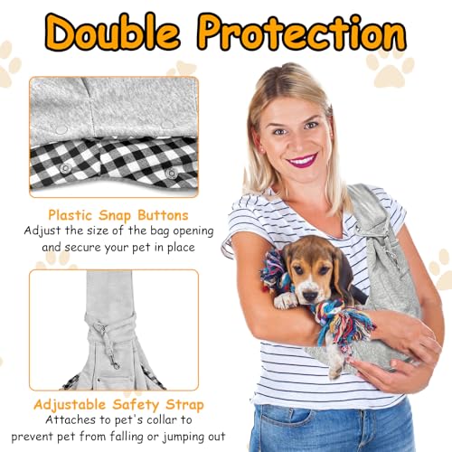 Hundetragetasche Welpen,Hunde Tragetasche Hundetasche für Kleine Hunde 7.5kg,mit Sicherheitsschnalle,Grau Verstellbar Wendbarer Transporttasche für Outdoor-Gehen, Reisen, Einkaufen