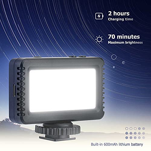 Image of Kiwifotos Mini LED Light Flash for Sony ZV-1F ZV1F ZV-1 II ZV1 ZV-E10 II | for Canon PowerShot V1 EOS R50 R50V R100 R10 M50 & More Cameras, Accessories for Vlog Shooting Record, Portable Rechargeable