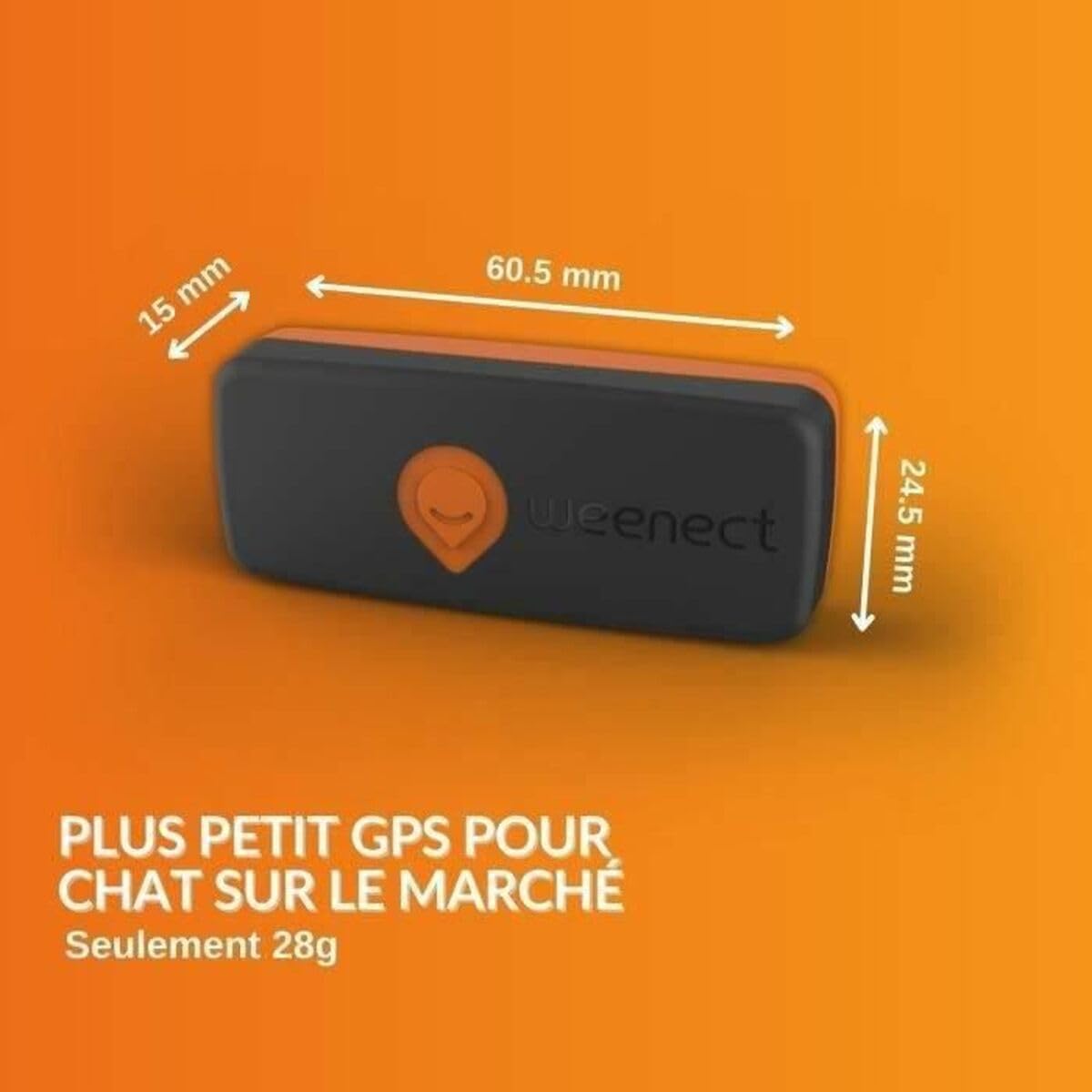 Weenect Collier GPS pour Chat XS (Black Edition 2023) | Suivi GPS en Temps réel | Plus Petit modèle du marché | Fonctionne avec abonnement | Garantie à Vie