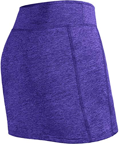 Image of BLEVONH Women Tennis Skirts Inner Shorts Elastic Sports Golf Skorts with Pockets
