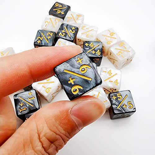 Mtg Dice Counters Token Dice Dnd Dice Set Marble D6 Dice Cube With Dice Bag Loyalty Dice Compatible With Mtg Ccg Card Gaming Accessory (24Pcs) #TOP5
