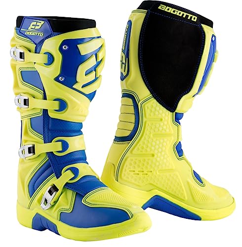 Bogotto MX-6 Stivali motocross, blu/giallo, 44