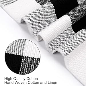 KIMODE Buffalo Plaid Outdoor Rug 3'x5'Black and White Checkered Rug Farmhouse Cotton Woven Front Outdoor Door Mat Washable Indoor Outdoor Area Rug Carpet for Front Door Porch Kitchen KIMODE Buffalo Plaid Outdoor Rug 3x5Black and White Checkered Rug Farmhouse Cotton Woven Front Outdoor Door Mat Washable Indoor Outdoor Area Rug Carpet for Front Door Porch Kitchen