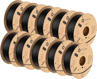 Polymaker Draft PLA 1.75mm 3D Printer Filament, Neatly Wound Cardboard Spool, Dimensional Accuracy +/- 0.02 mm, Fits Most FDM 3D Printers, 10 Pack 10kg Spool(10kg), Matte Black Finish