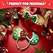 JOYIN 2 Pcs LED Christmas Headbands Mouse Ears Headbands, Lightup Red & Green Xmas Themed Ears Headwear with Glitters, Christmas Hair Accessories for Adult Women Girl Kids Party Favor Cosplay Stage