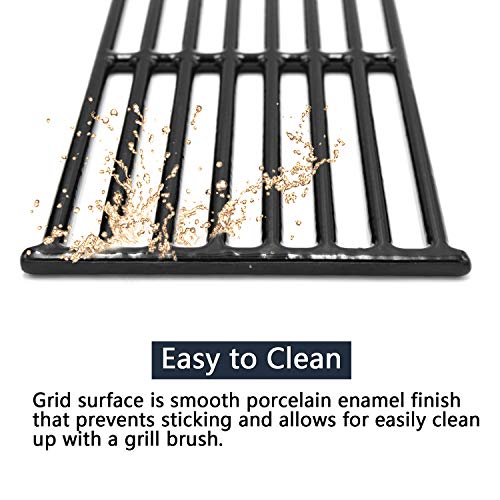 Hongso 17 3/8" Porcelain Polished Cast Iron Cooking Grates Replacement For Broil-Mate, Broil King 9625-67, 9625-84, Baron 320, Baron 340, Baron 440, Huntington And Sterling, Pcb005, 4Pcs #TOP3