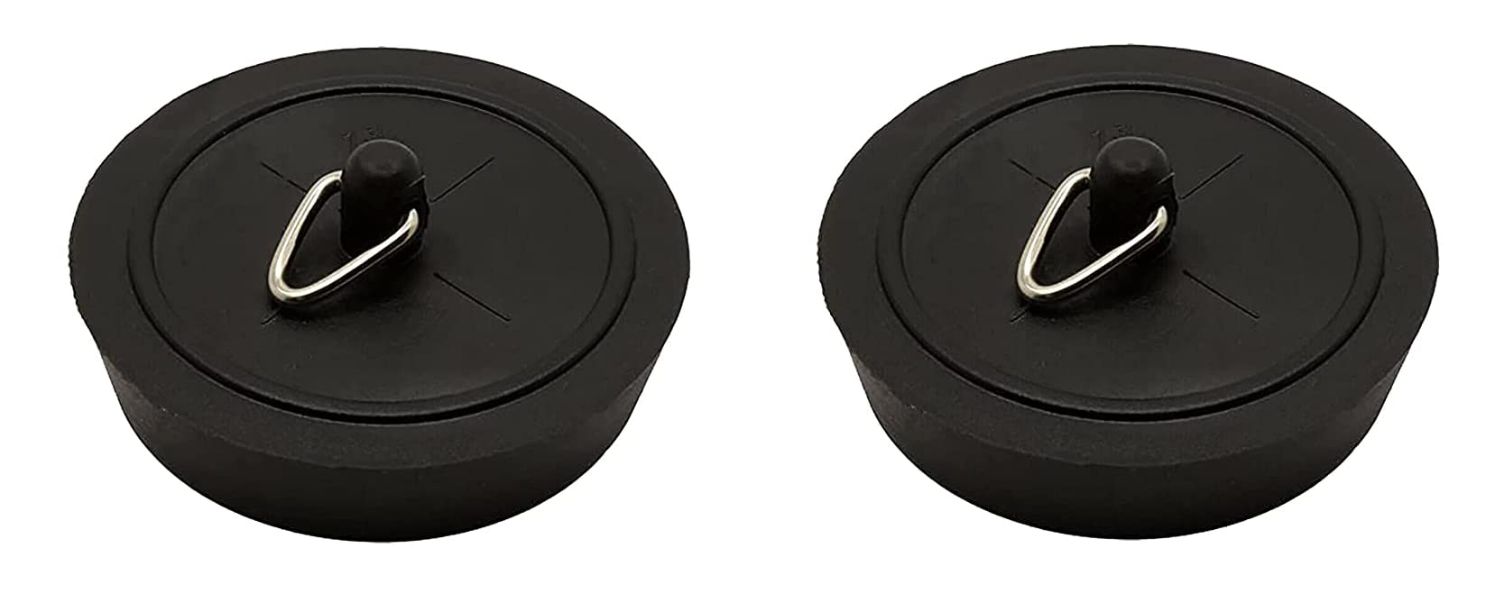 Fixte Black 2 X Replacement Sink Plug Shower Bath Basin Rubber 45Mm 1 3/4"