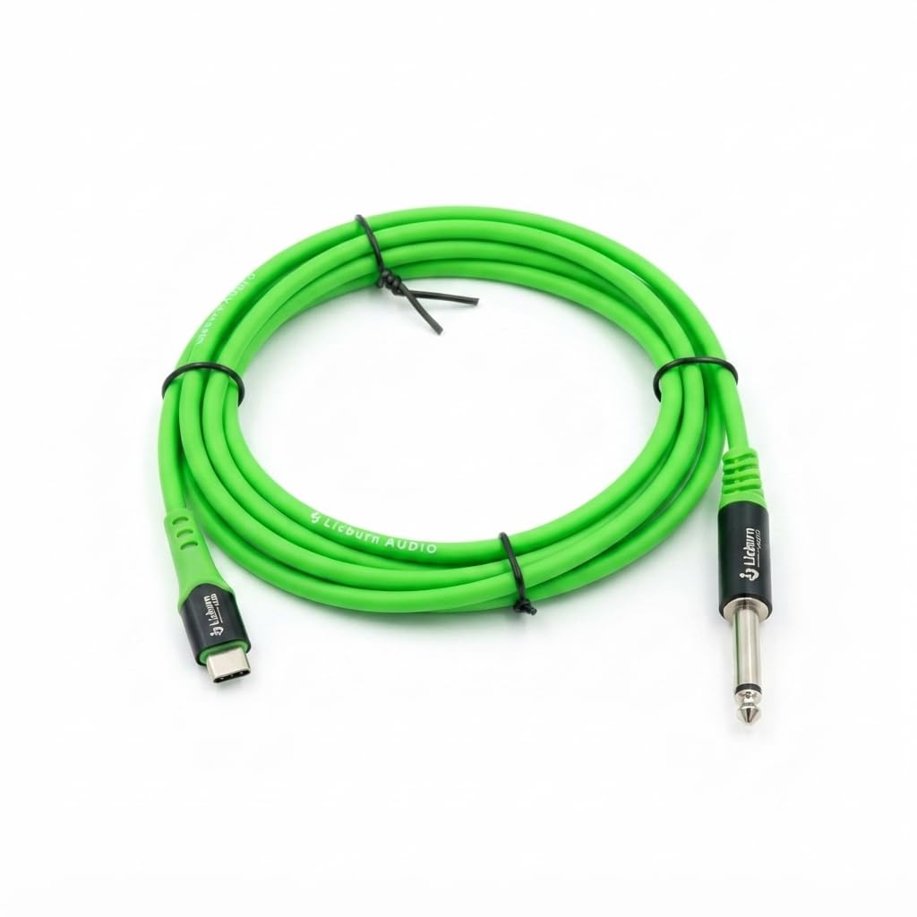 Lisburn Audio (LB-306) USB-C to 6.35mm 1/4 inch TS Audio Cable, Gold Plated USB Type C to 6.35mm 1/4 inch Male TS Mono Interconnect PVC Shelled Aux Adapter Cable, 1.5 Meter / 4.9 Feet-picture-31