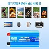 Yinleader Pure Sine Wave Power inverter 3500W DC 24V to 240V voltage converter USB & 2 AC sockets / 7000W - Image 5