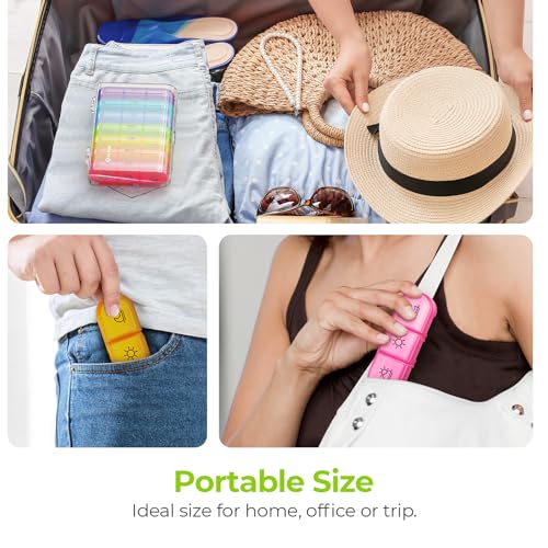 Image of AUVON Weekly Pill Organizer 3 Times a Day, Color-Coded for Easy Tracking (Pack of 2)