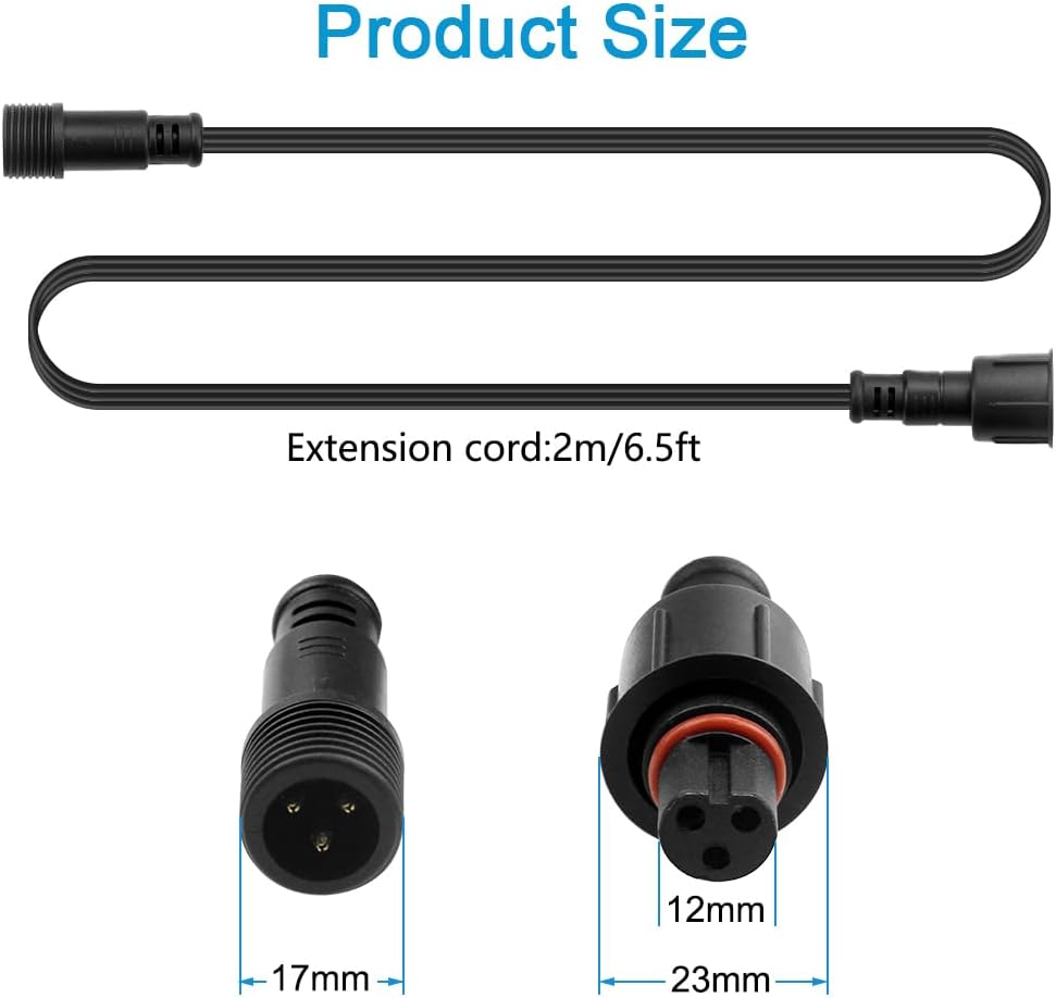 ALITOVE 3 Pin Waterproof Electrical Connectors Xconnect Pigtail with xConnect Extension Cable and 3-Pin xConnect Power Injection Tee Style Connector for WS2811 Pixel String