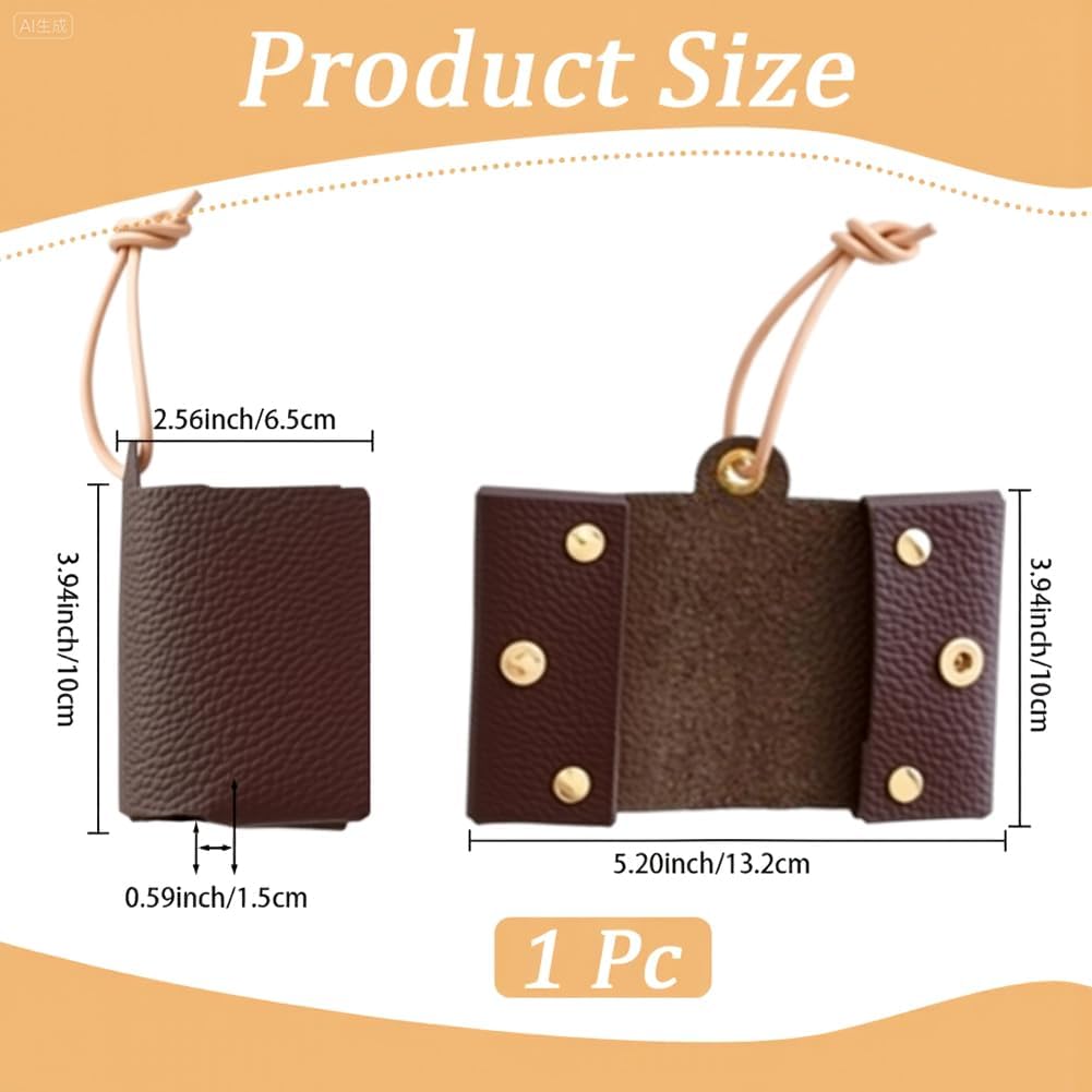 PU Leather Pocket Tissue Holder for Purse Portable Facial Paper Storage Case Packs Bags Waterproof Napkin Box Reusable Dark Brown Leather Tissue Pouch for Car Home Bathroom Travel Supplies image 2