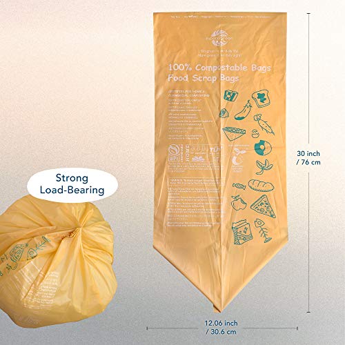 Moonygreen Compostable Trash Bags 13 Gallon, Tall Kitchen Food Waste Bags, Us Bpi Astm D6400 And Europe Ok Compost Home Certified, Heavy-Duty, 49.2 Liter, 50 Count, Extra Thick 1.1 Mils #TOP2