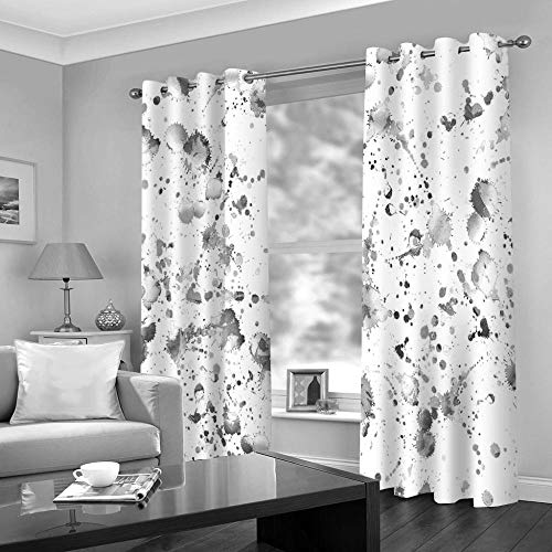 GDYRBY Rideau Occultant Enfant pour Fille Garcon 300X280cm - 3D Art Noir Et Blanc De Graffiti Motif Rideau Occultant Thermiques Phonique, Rideau À Oeillet Décoration De Fenêtre Chambre Et Salon Cover