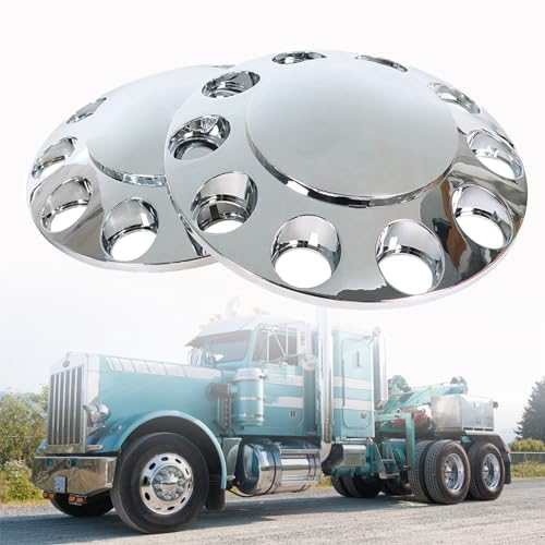 SEBLAFF 1-Pair Chrome Front Wheel Covers Hub Axle Semi Plastic ABS Pair 33mm Nut Covers