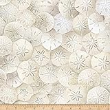 Timeless Treasures Beach Day Packed Sand Dollars Sand, Fabric by The Yard