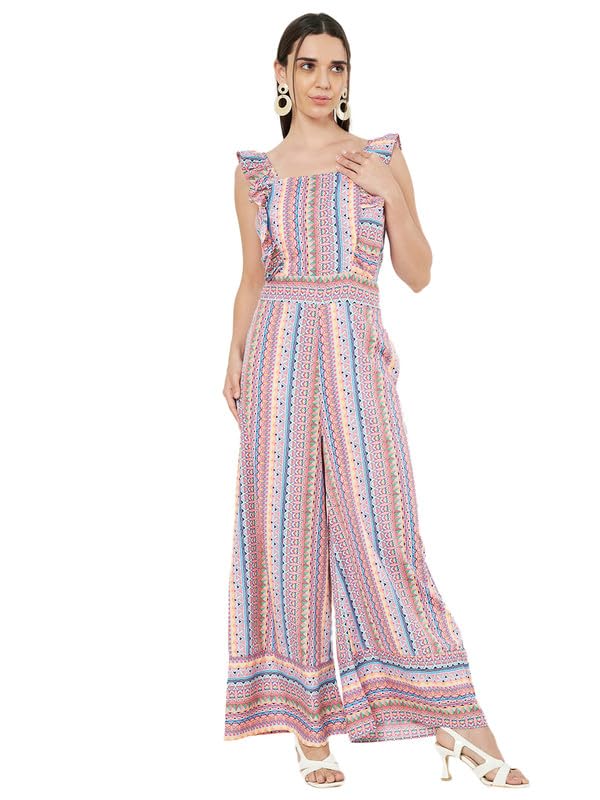 Printed Basic Jumpsuit with Ruffles-image-7