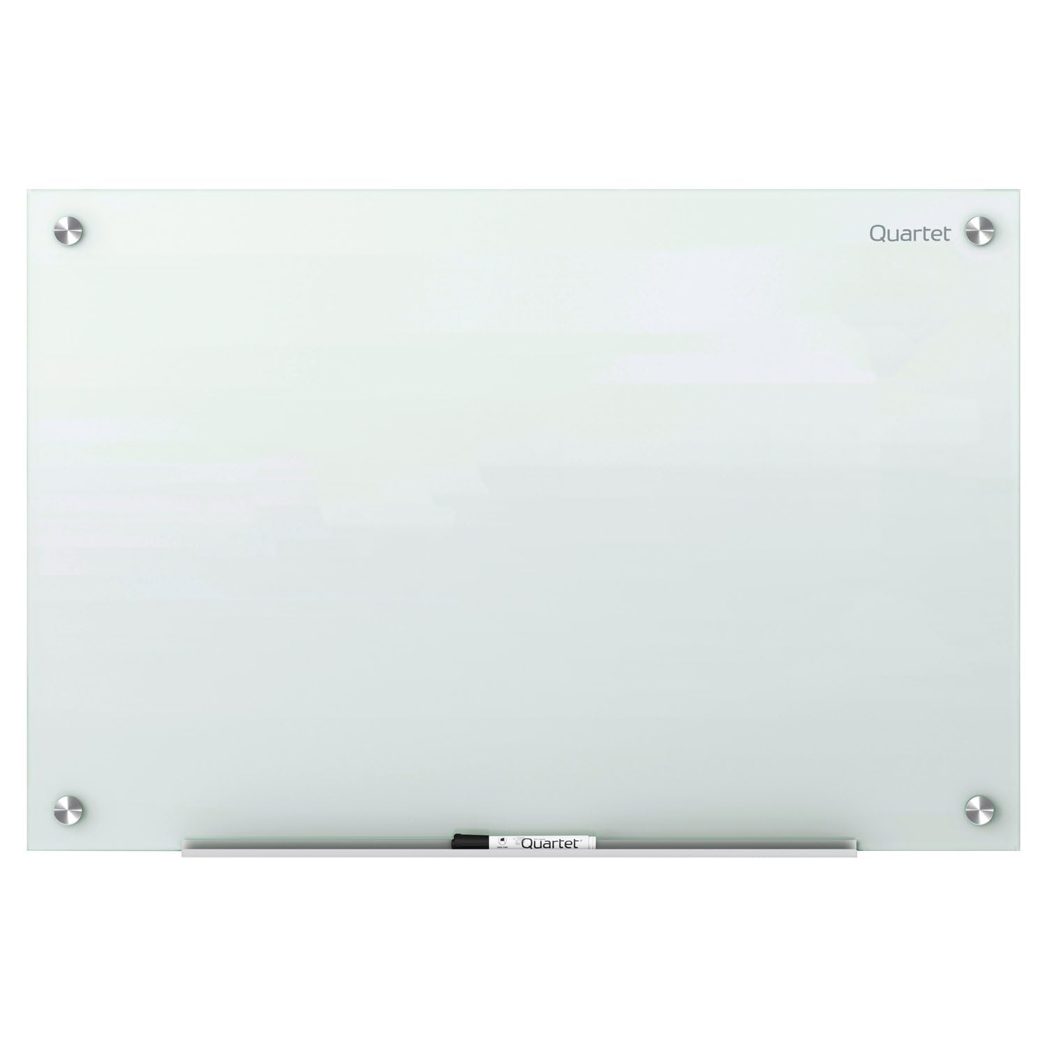 Quartet Magnetic Glass Dry Erase White Board, 24''W x 18''H Whiteboard, Infinity Frameless Mounting, White Surface (G2418W)