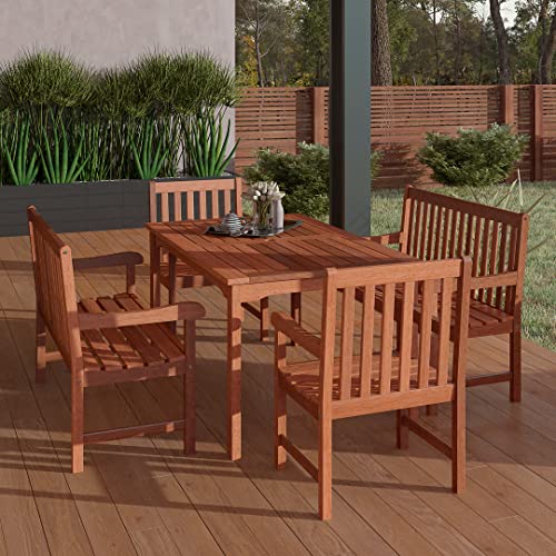 Amazonia Milano 1-Piece Patio Armchair | Eucalyptus Wood | Ideal For Outdoors And Indoors, 23Lx20Wx35H, Brown #TOP6