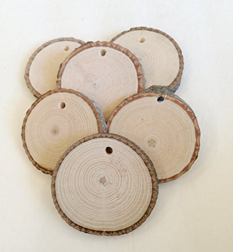 Vintage Wood Slices Medium - drilled 20-2