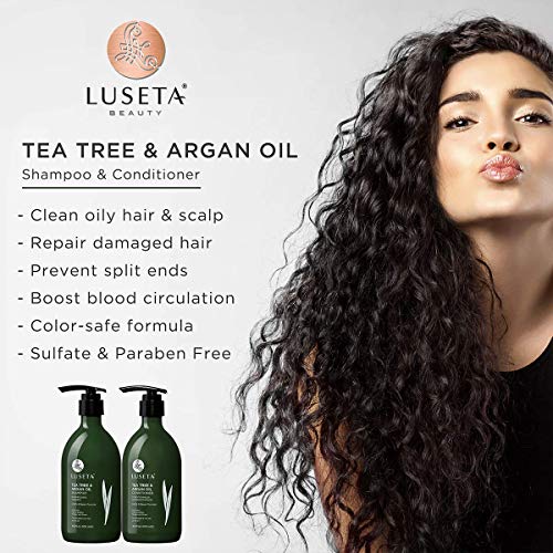 Luseta Tea Tree Oil Shampoo 33.8Oz- Natural Anti Dandruff Treatment For Dry And Damaged Hair, Sulfate Free & Safe For Color Treated Hair #TOP1