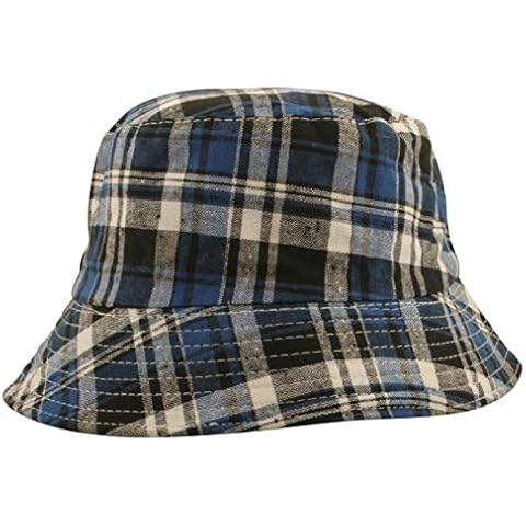 Atino Boys Summer Checked Bucket Hat Blue Tartan Cover