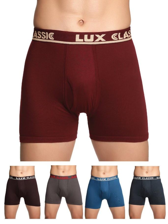 Men's Outer Elastic Trunks - Pack of 5 (Color May Vary) | Premium 100% Cotton | Ultimate Comfort Breathable, Soft & Durable | Everyday Essential Lux Underwear