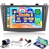 Hikity Android 13 Car Stereo for Mazda 3 2010-2013 Wireless Carplay, 2+64GB 9 Inch IPS Touchscreen Car Radio Receiver with GPS Navigation FM Bluetooth WiFi HiFi EQ