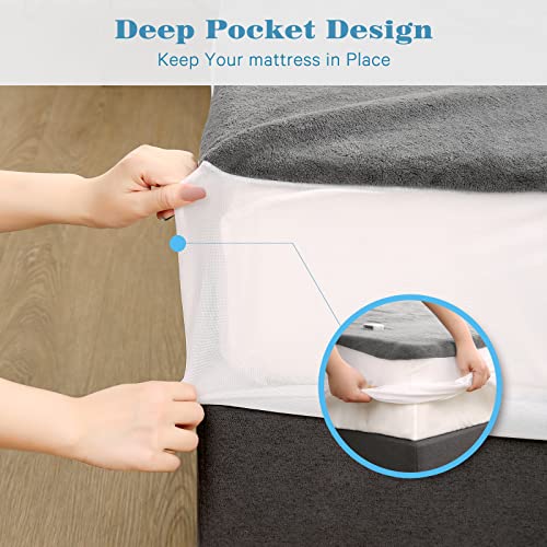 Electric Heated Mattress Pad Underblanket Bed Warmer King Size Fast Heating & 10 Heated Levels & 9 Timer Auto Off Settings, Dual Controllers & Overheat Protection Machine Washable Home Use-Grey #TOP5