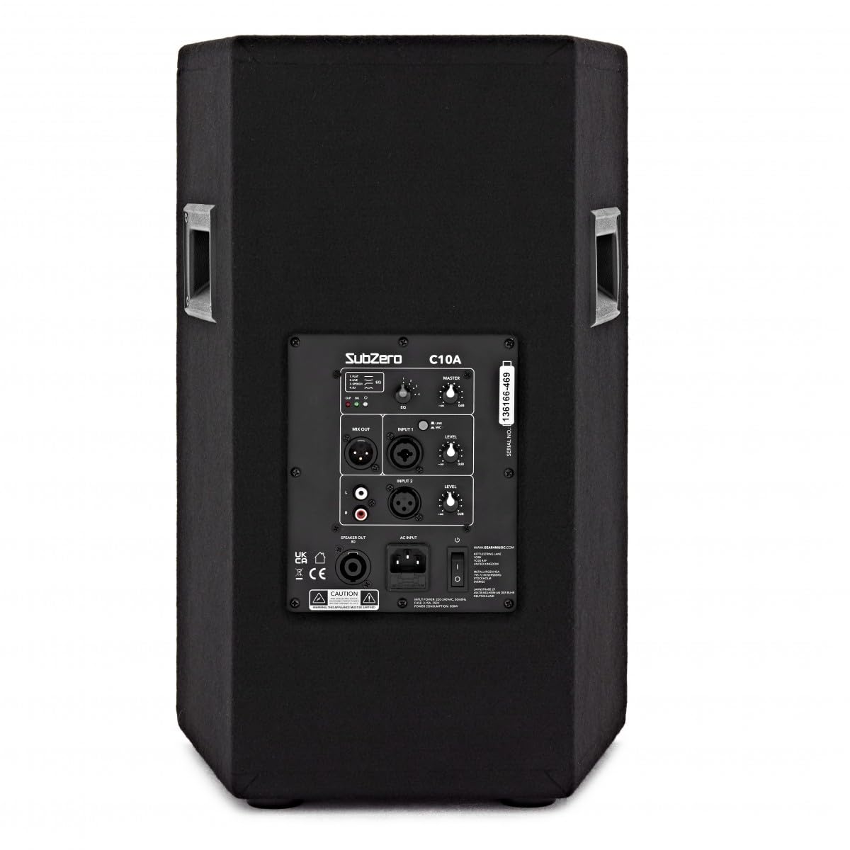 SubZero C10A Aktives PA-System mit Mikrofonen, Stativen und Mischpult | 10-Zoll-Aktives-PA-System mit Mikrofonen, Kabeln, Stativen und Mixer, Acht Leistungsstarke Kanäle, 2-Band-EQ