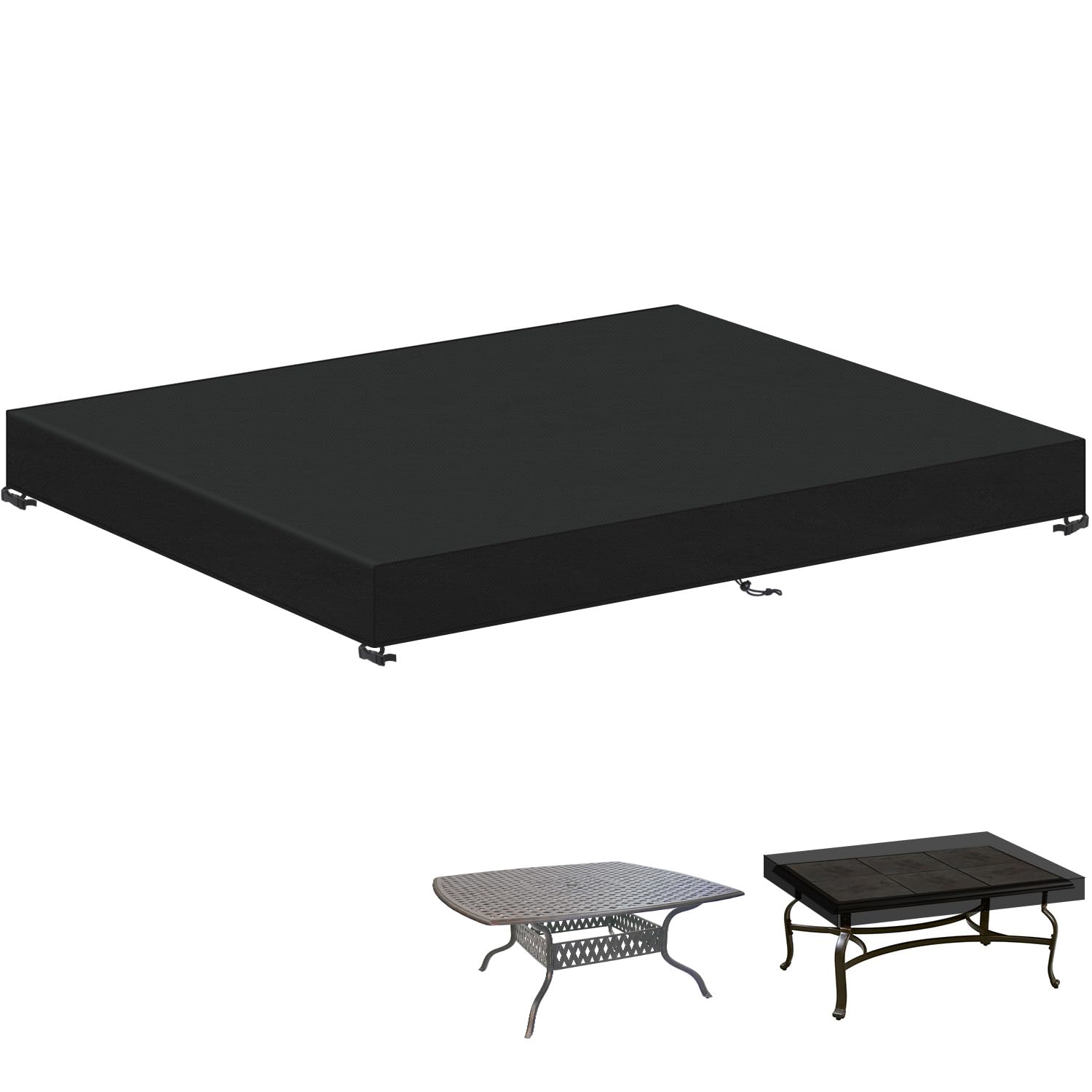 LAMUNI Funda Mesa Jardín 220x140x15cm Funda Protectora Mesa Exterior Cubierta de Mesa Rectangular 420D Tela Oxford Funda Tablero Mesa Exterior Impermeable Funda para Mesa de Jardin, Anti-Viento