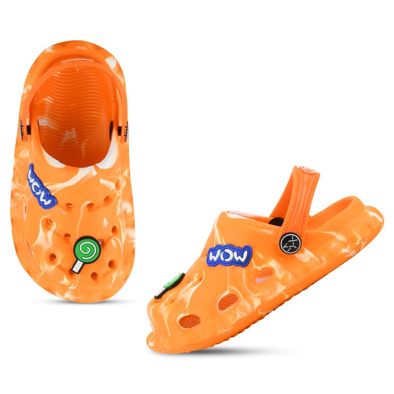 SMARTOTS Kids Daily Use Casual Lollipop Orange Clogs for Boys & Girls with Sling Back Closure, Size-12C (B0D1Y51RQJ) Amazon Price History, Amazon Price Tracker