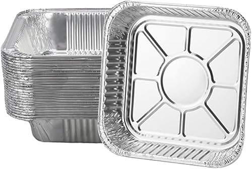 Forros cuadrados antiadherentes desechables de papel de aluminio para freidora de aire, 50 unidades, caja de aluminio a prueba de aceite, también