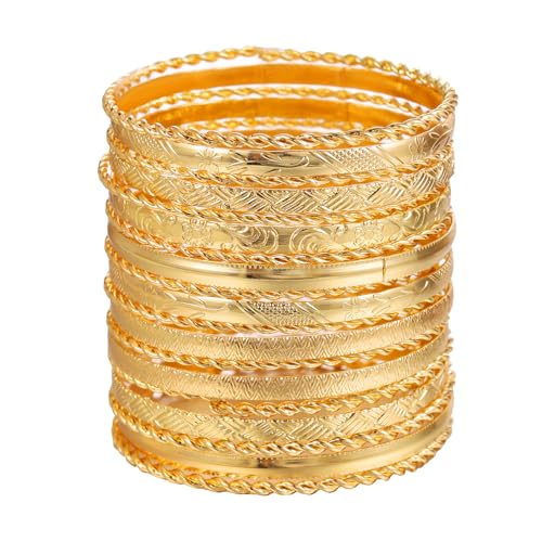 RINTOLER 19Pcs Gold Bangle Set