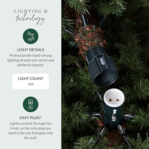 Image of Balsam Hill 6.5ft Pre-Lit Classic Blue Spruce - Artificial Christmas Tree with 2144+ Tips, 700 Clear Incandescent Lights, Easy Plug Technology & Premium Stand for Indoor Holiday Decorating