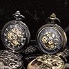 ManChDa Vintage Pocket Watch with Chain Classic Skeleton Dream Dragon Burlywood Fob Watch for Men Women & Gift Box #5