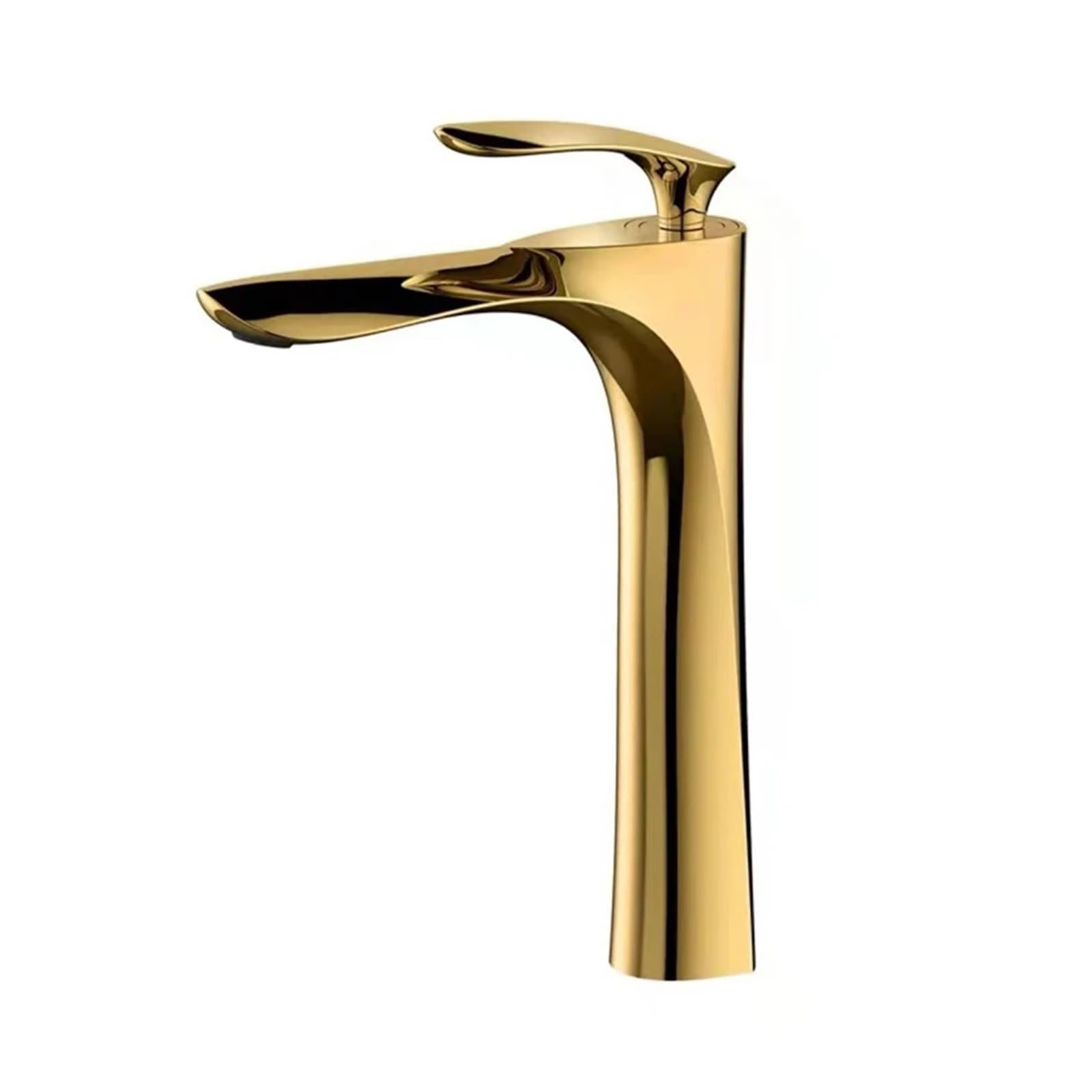 CZYWKDDPP Kitchen Tap, Gold Basin Faucet Hot and Cold Washbasin Mixer Single Hole Toilet Table High Golden Waterfall Faucet(75 * 40)