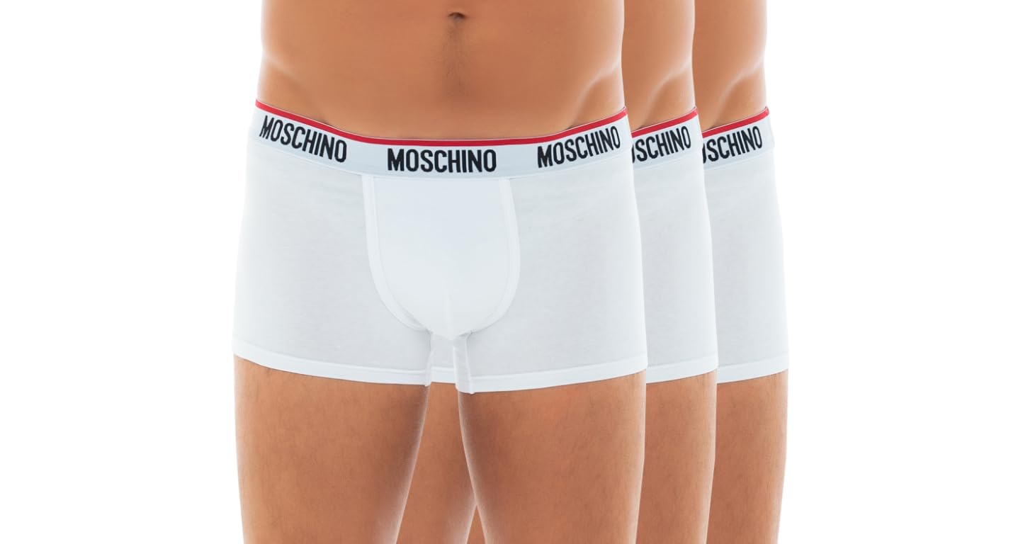 MOSCHINOTripack Boxer Shorts V1A1395 4300 0555, White, L