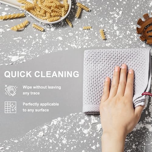 Image of joybest 100% Cotton Kitchen Dish Cloths, 8-Pack Waffle Weave Ultra Soft Absorbent Dish Towels Washcloths Quick Drying Dish Rags, 12x12 Inches, Light Gray