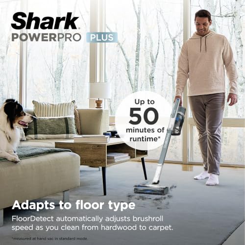 Image of Shark PowerPro Plus Cordless Stick Vacuum, Pure Water, IZ377H