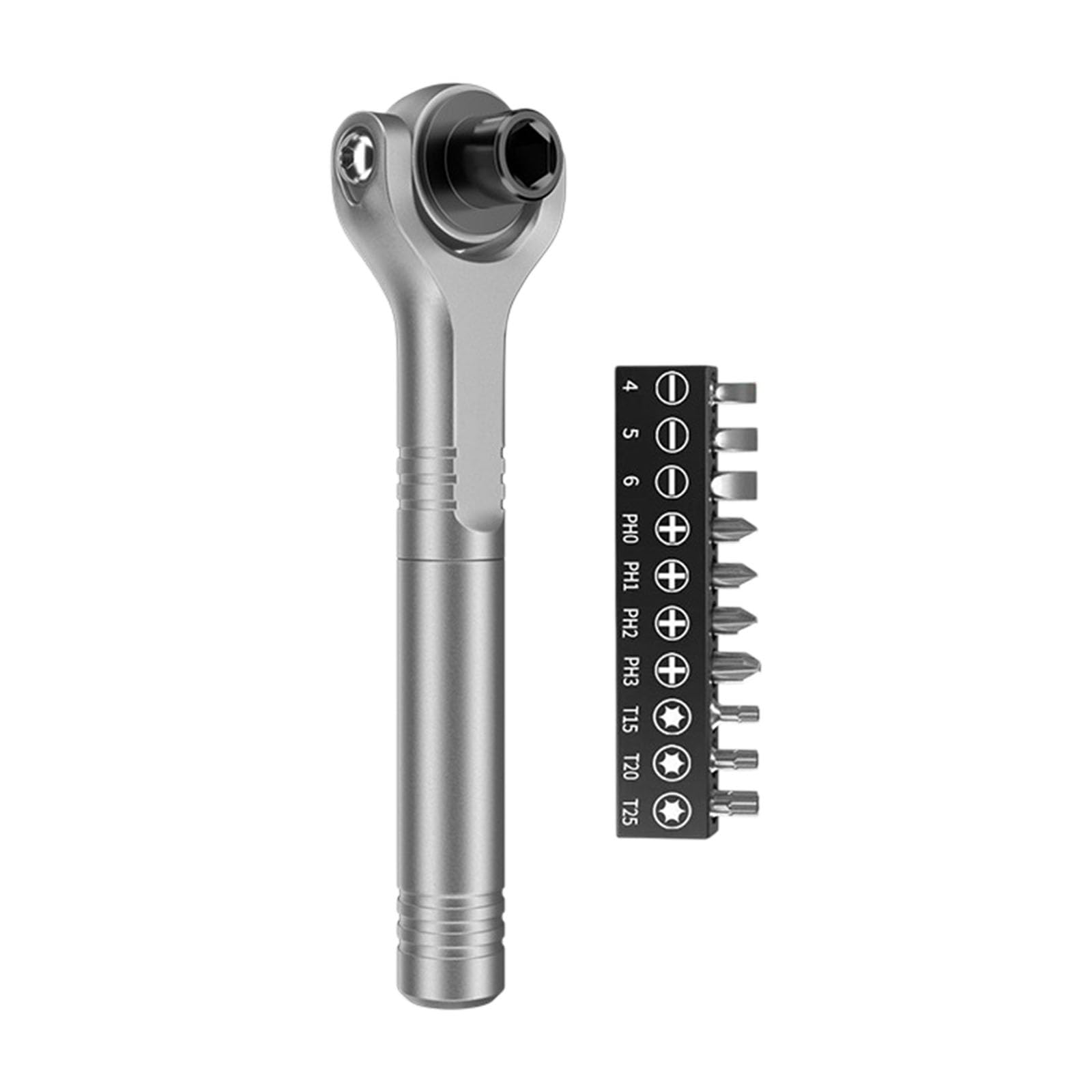 Fromceo Wrench Bit Multi-Function Ratcheting Screwdriver With Reversible Bits And Ergonomic Handle For Projects Handle Tool