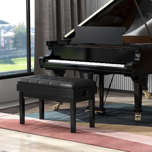 COSTWAY Tabouret Piano Réglable en Hauteur 48-58 cm, Banquette Piano avec Rangement, Siege Piano Double en Bois, Coussin Rembourré Imperméable, Banc de Piano, Charge Max. 200 kg, Noir - Les Beatles, Paul McCartney, John Lennon, RIngo Starr, George Harrison COSTWAY Tabouret Piano Réglable en Hauteur 48-58 cm, Banquette Piano avec Rangement, Siege Piano Double en Bois, Coussin Rembourré Imperméable, Banc de Piano, Charge Max. 200 kg, Noir – Image 3
