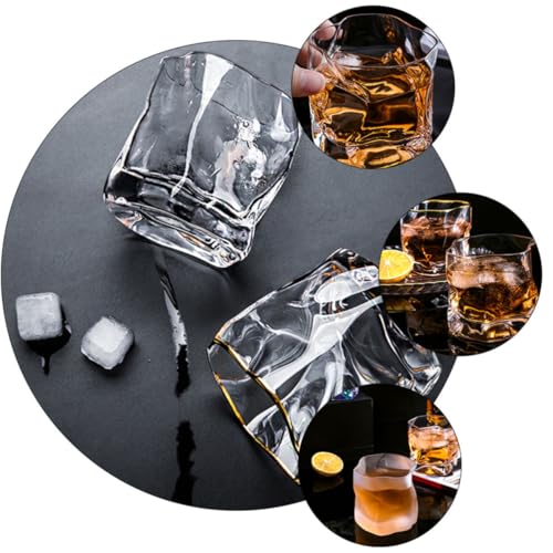 Vasos de whisky de alta transparencia y diseño creativo sofisticado juego de 3 4