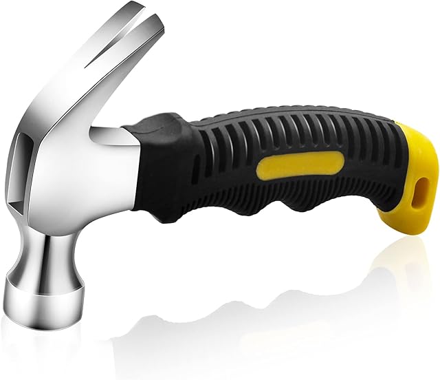Eruinfang Claw Hammer 8 oz Small Hammer Mini Camping Hammer Tack Hammer Stubby Hammer Small Hammer for Women Nail Hammer Kids Hammer for Home, DIY, Camping, Kids, Tent Stakes, Black