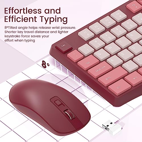 Combo de teclado y mouse inalámbricos Lovaky de alta precisión con clic silencioso 2
