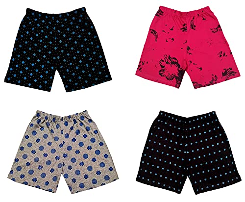 Image of indi weaves Girls Cotton Printed Shorts (Pack of 4)