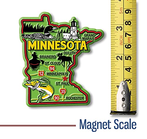 Imán decorativo de estado Minnesota 3 x 3.3 pulgadas miniatura 2