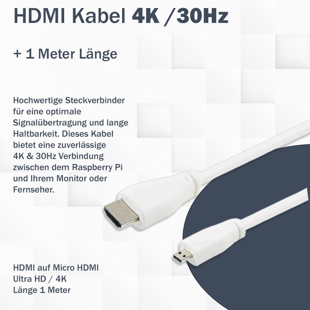 Raspberry Pi 4 4 GB / 8 GB Starter Kit | 64 GB SD tarjeta | Fuente de alimentación USB-C de 15 W | Carcasa | Cable Micro HDMI 4K | Juego de disipador de calor (4 GB de RAM)