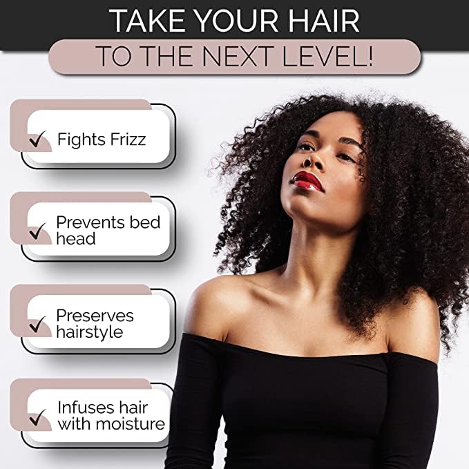 Image of Silk Satin Hair Bonnet Reversible Sleep Cap with Adjustable tie Band Head wrap Women Scrunchies Satin Wrap Silk Bonnet for Hair (Purple) (Head Circumference - 21 inch ~ 23 inch)