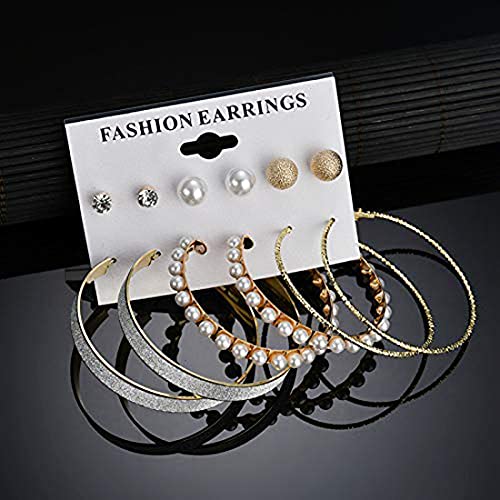 Pearl & AD Designs 6 Earrings Set